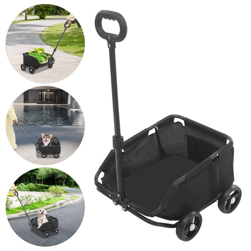 Folding black dog stroller for - dog,
