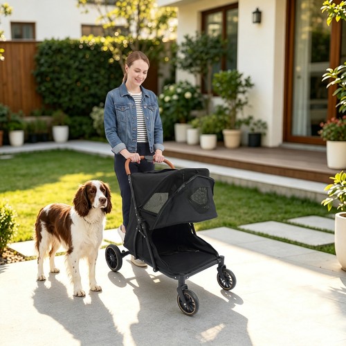 Dog stroller foldable pet - dog,
