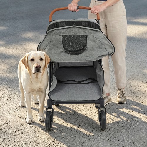 Grey dog stroller - grey,