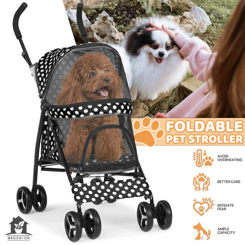 Pet stroller foldable wheels - pet, 4