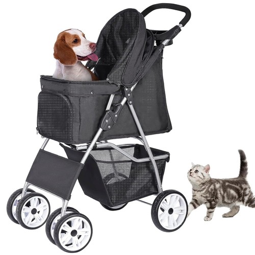 Black foldable pet - black, stroller