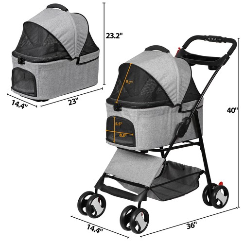 Folding dog stroller - 3,